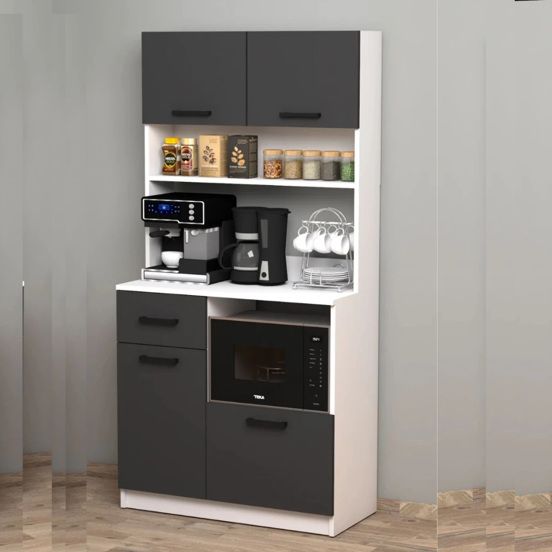 Kitchen Storage Cabinet - Gray × White - 90×182×40 cm-KST-006