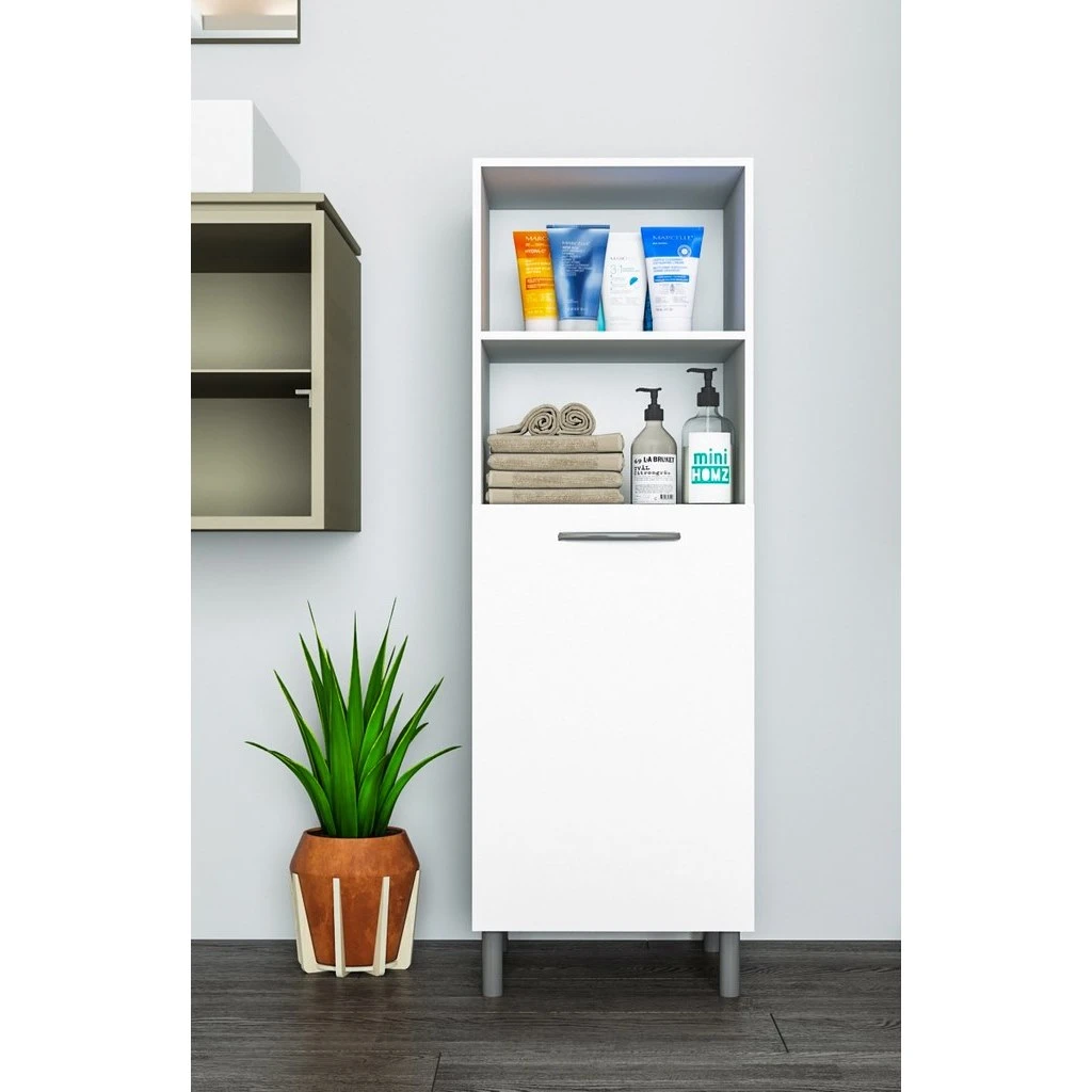 Bathroom Storage Unit - White - 60x40x160 cm - Counter-BST-005