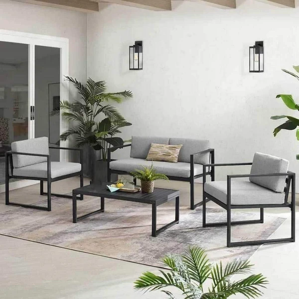 Modern Outdoor Seating Set – 4 Pieces