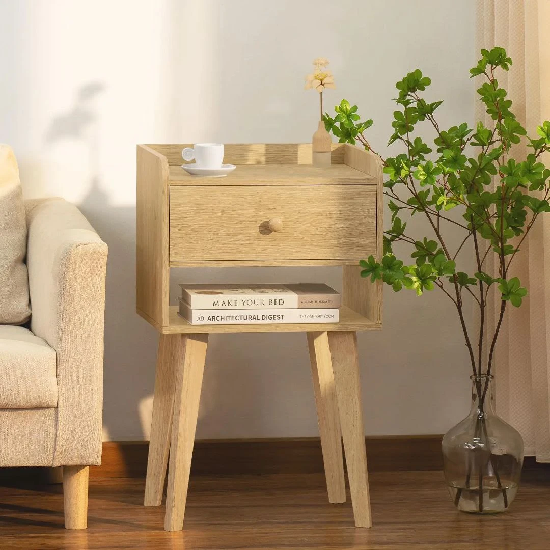 Nightstand – Light Wood – 40×67×30 cm