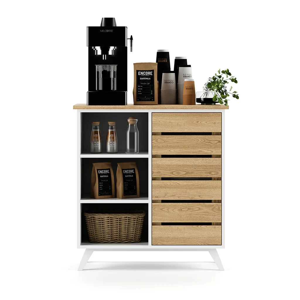 Coffee Corner – White & Wood – 80×90×40 cm-STG-073