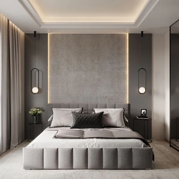 Natural MDF Bed – Polyester Finish – Custom Made Bedroom Furniture BED-011