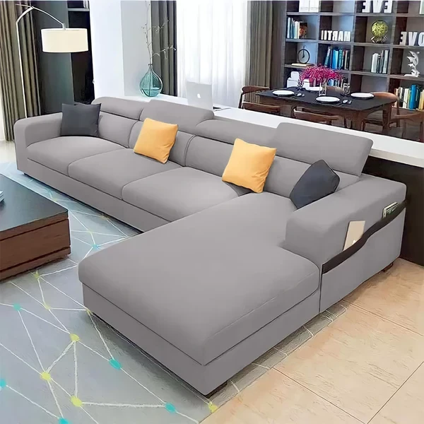 Modern Corner Sofa – Beech Wood Frame – Velvet or Linen Upholstery – Contemporary Comfort CRS-062