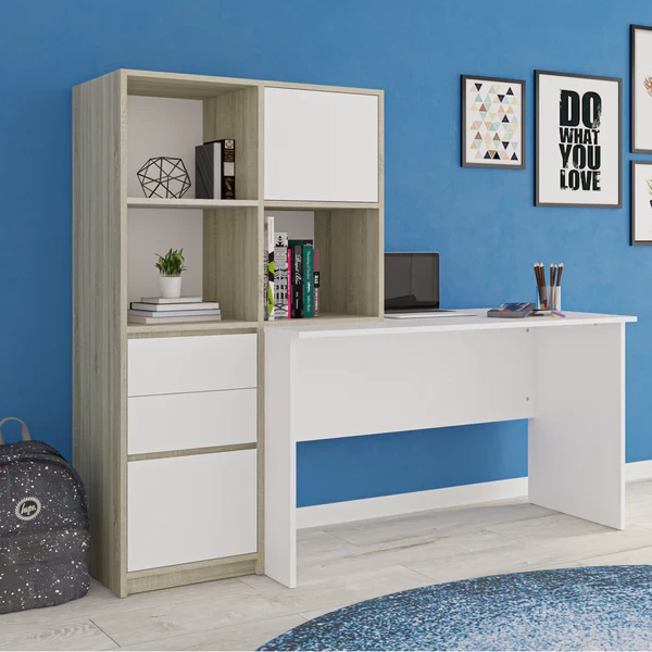 Modern Melamine Office Desk – Spanish MDF / Natural Plywood (Conter) – OFD-008