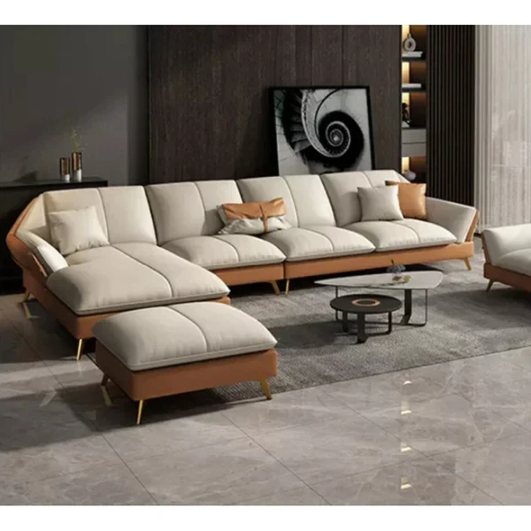 Modern Corner Sofa with Ottoman – 3 Pieces, High-Density Foam CRS-056