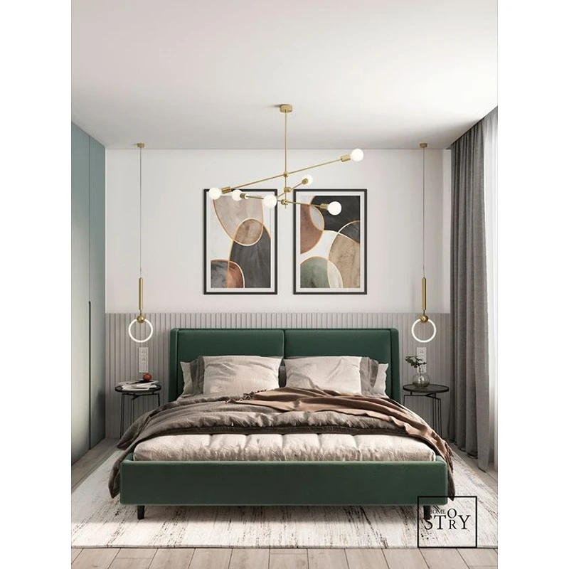 Tufted MDF Bed with High-Gloss Melamine Finish  BED-047