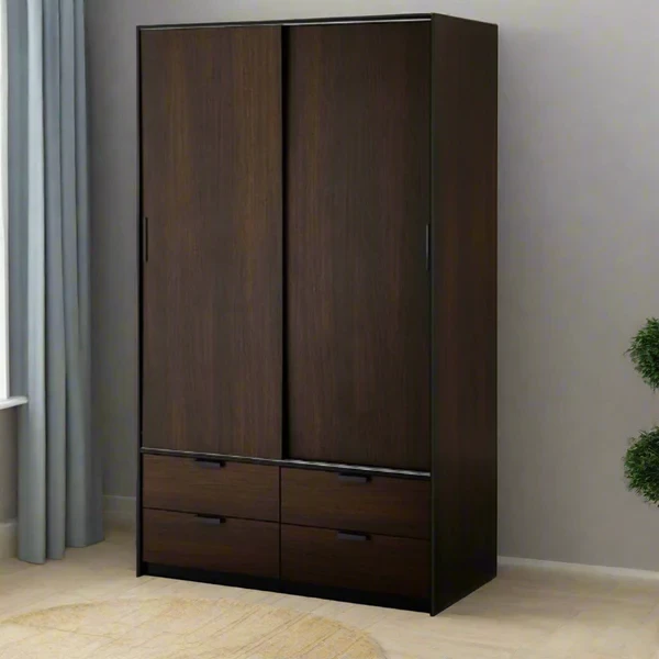 Modern MDF Wardrobe – Multi-Shelf Storage, Custom-Made (WRD-016)