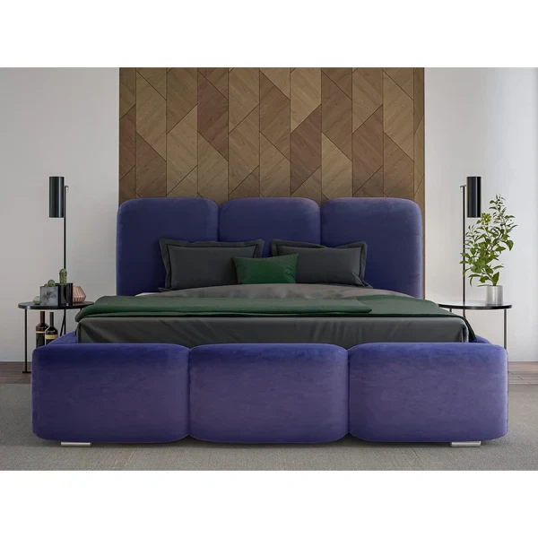 Modern Upholstered Bed – MDF & Velvet Fabric – Custom Made Bedroom Furniture BED-019
