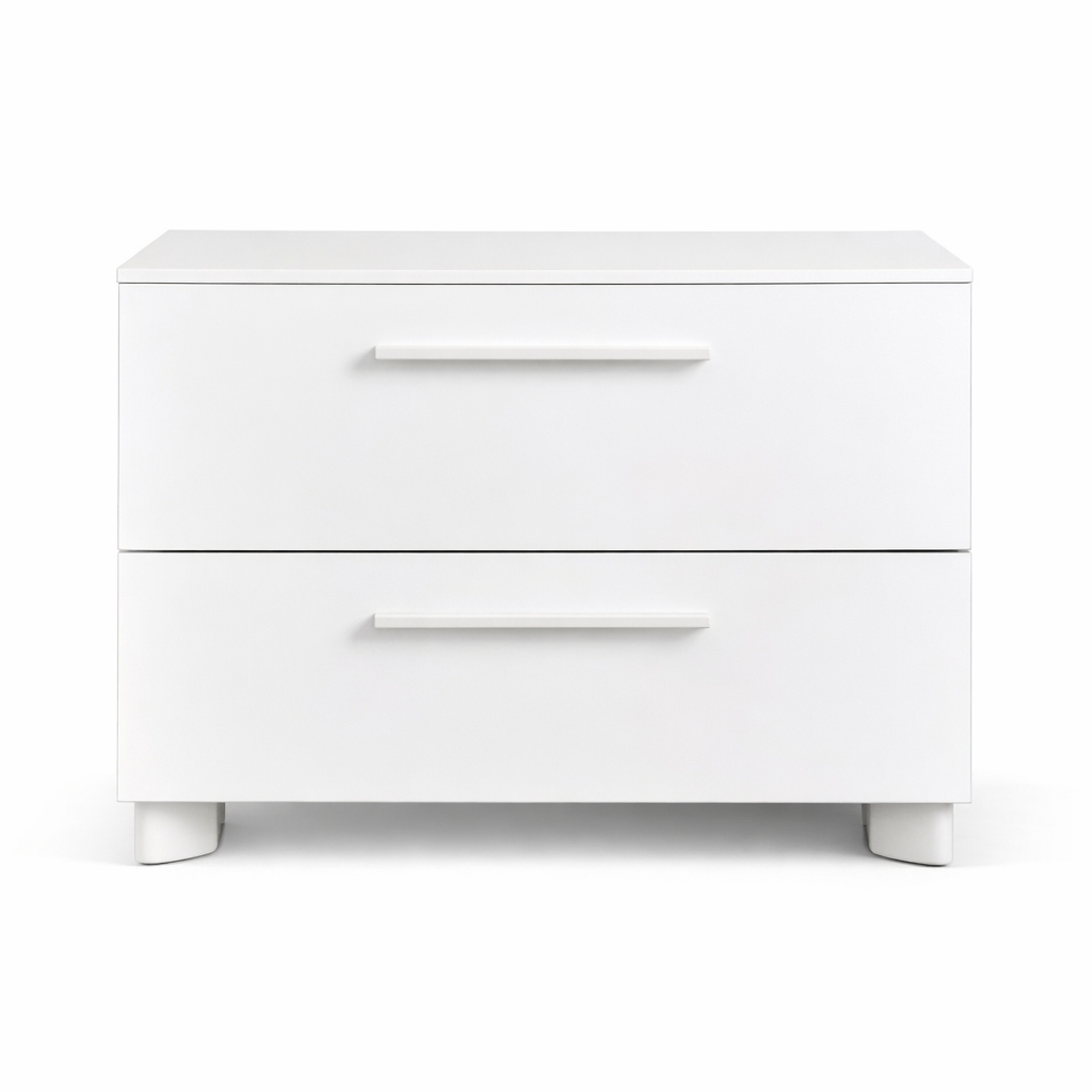 Glossy MDF Bedside Commode – Elegant Modern Design with Melamine Finish BSD-024