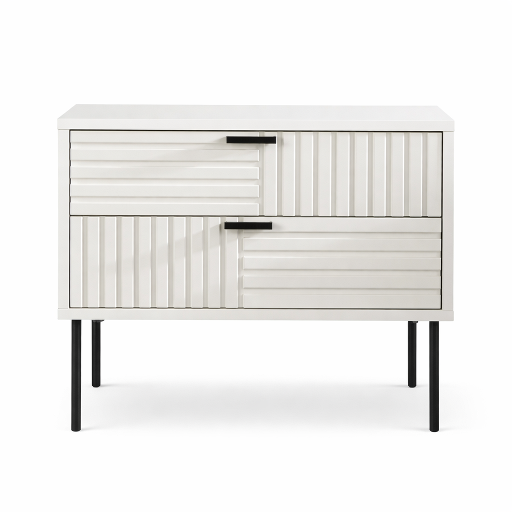 Luxury Bedside Commode – MDF with Metal Legs and Built-in USB Port BSD-025