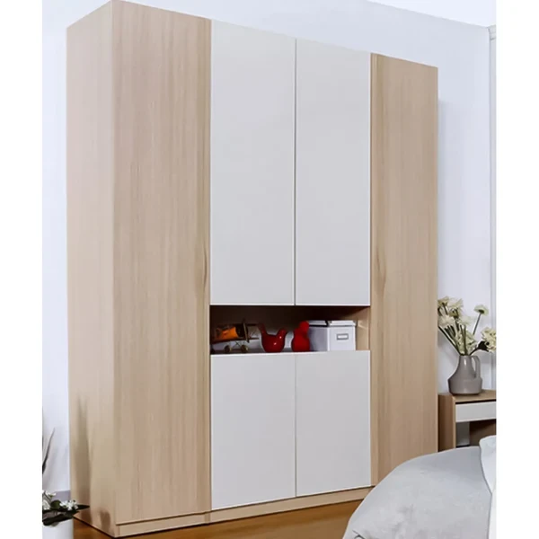 Modern Two-Tone MDF Wardrobe – Custom-Made Storage (WRD-009)