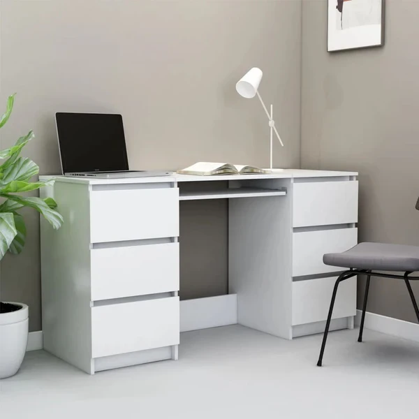 Modern Matte White MDF Desk – Minimalist Design for Work or StudyOFD-020