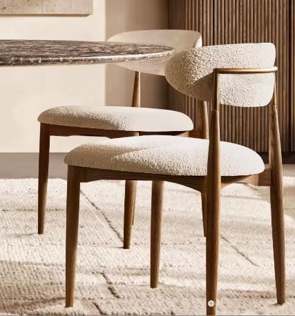 Elegant Dining Chair – Natural Beech Wood & Panda Fabric  DNC-001