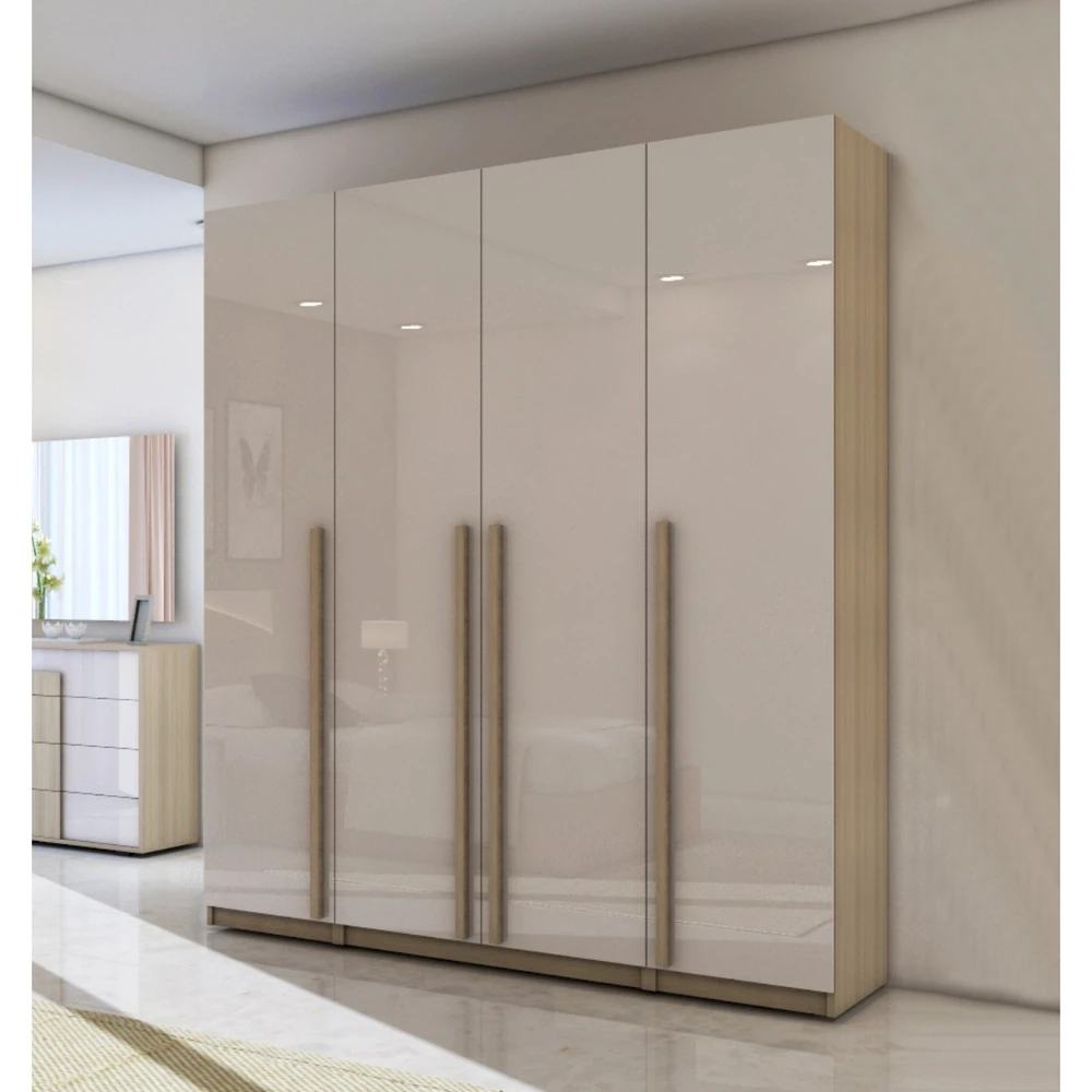 Beige Wardrobe – MDF Counter Wood – Elegant Modern Design WRD-025