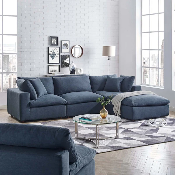 Modern Corner Sofa Set – Beech Wood Frame – Velvet or Linen – 2-Piece (Sofa + Chaise) – CRS-063