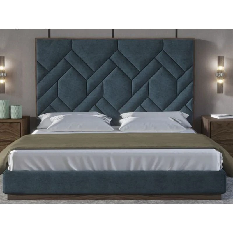 BED-054MDF Upholstered Bed with Modern Design and Linen Fabric