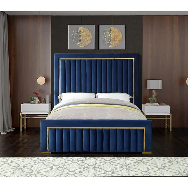 Modern Upholstered Bed – Beech & Counter Wood – Custom Made Bedroom Furniture BED-017