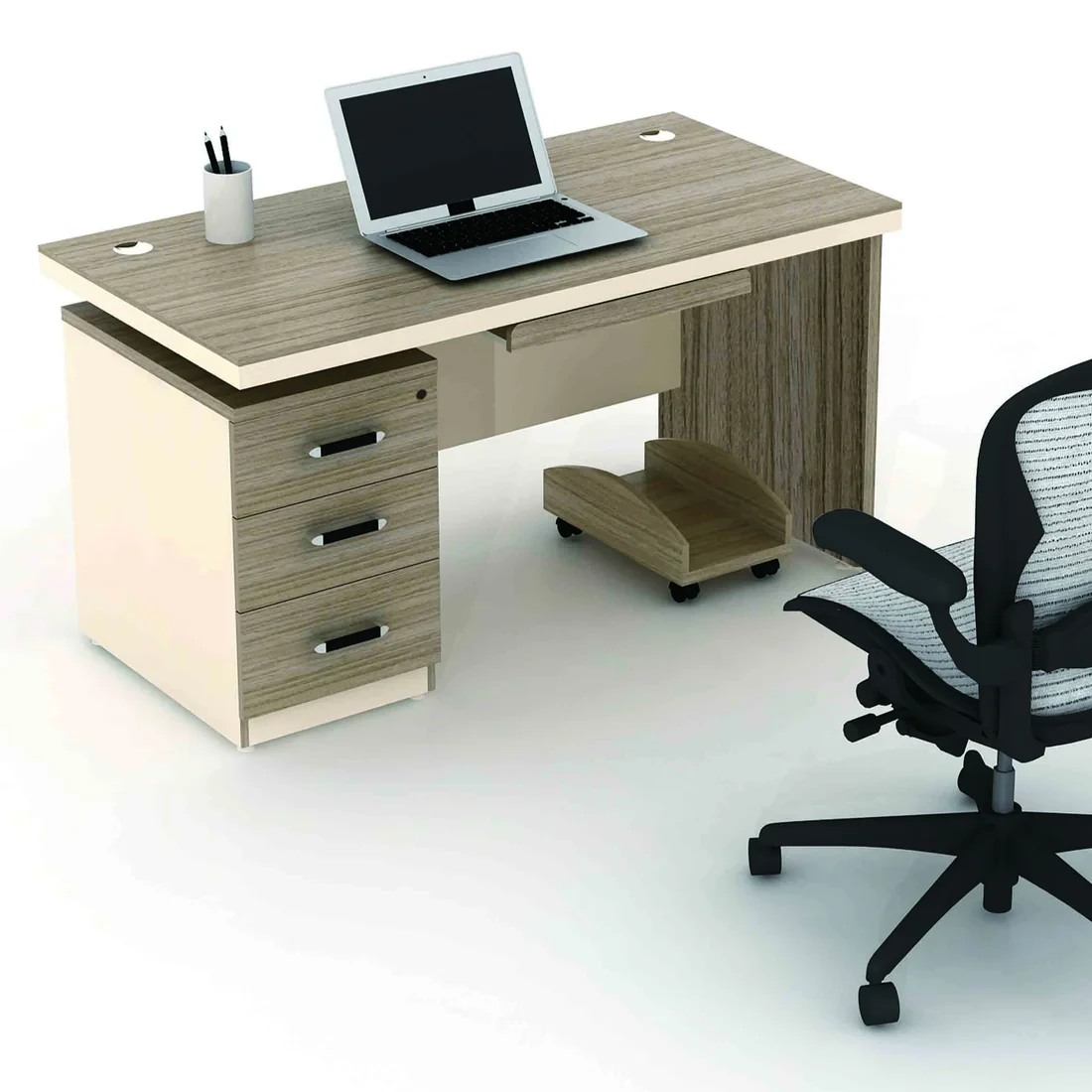 Modern Executive Office Desk – Spanish MDF / Natural Plywood (Conter) OFD-017
