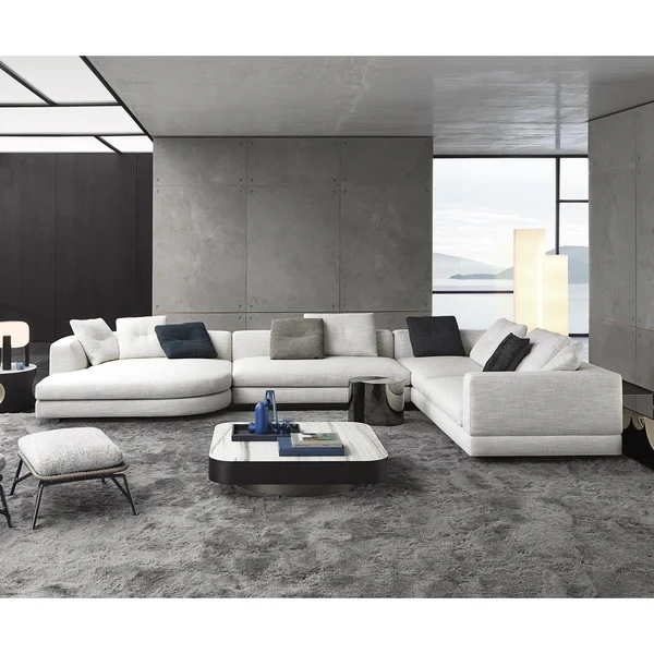 Modern Corner Sofa – Beech Wood Frame – Velvet or Linen Upholstery – Contemporary Design CRS-061