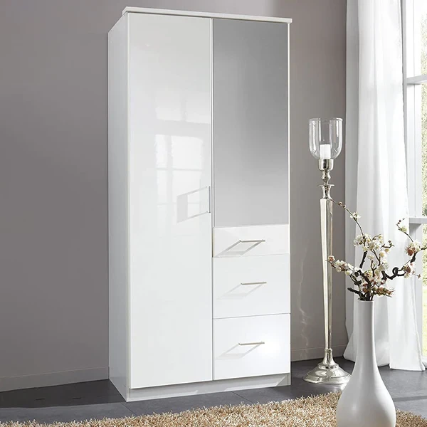 Modern White Wardrobe – Elegant Design and Practical Storage Solution WRD-007