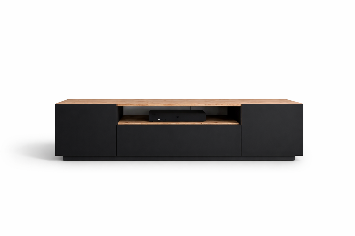 Storage Unit – 3 Doors + Shelf – Black & Beige – 180 × 35 × 30 cm TVU-091