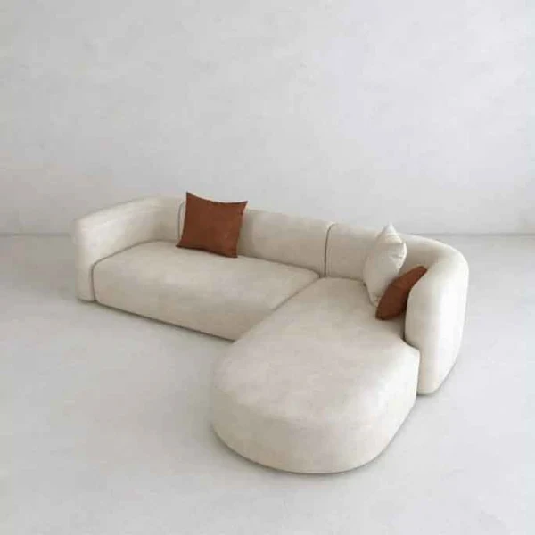 Modern Corner Sofa – Beech Wood Frame – Soft Foam 35 kg/m³ – Velvet or Linen Upholstery – CRS-064