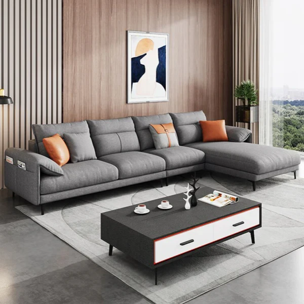 Modern Corner Sofa – Natural Beech Wood – Soft Foam 35 kg/m³ – Custom Orientation – CRS-071