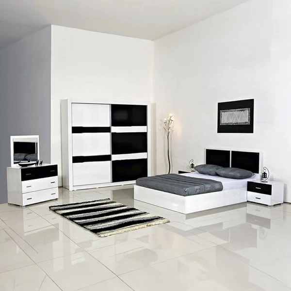 Modern Bedroom Set – MDF Wood – 5-Piece Custom Made Furniture for Elegant Homes MBR-019