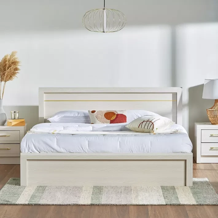 Elegant MDF Bed with Matte Finish and Modern Design BED-049