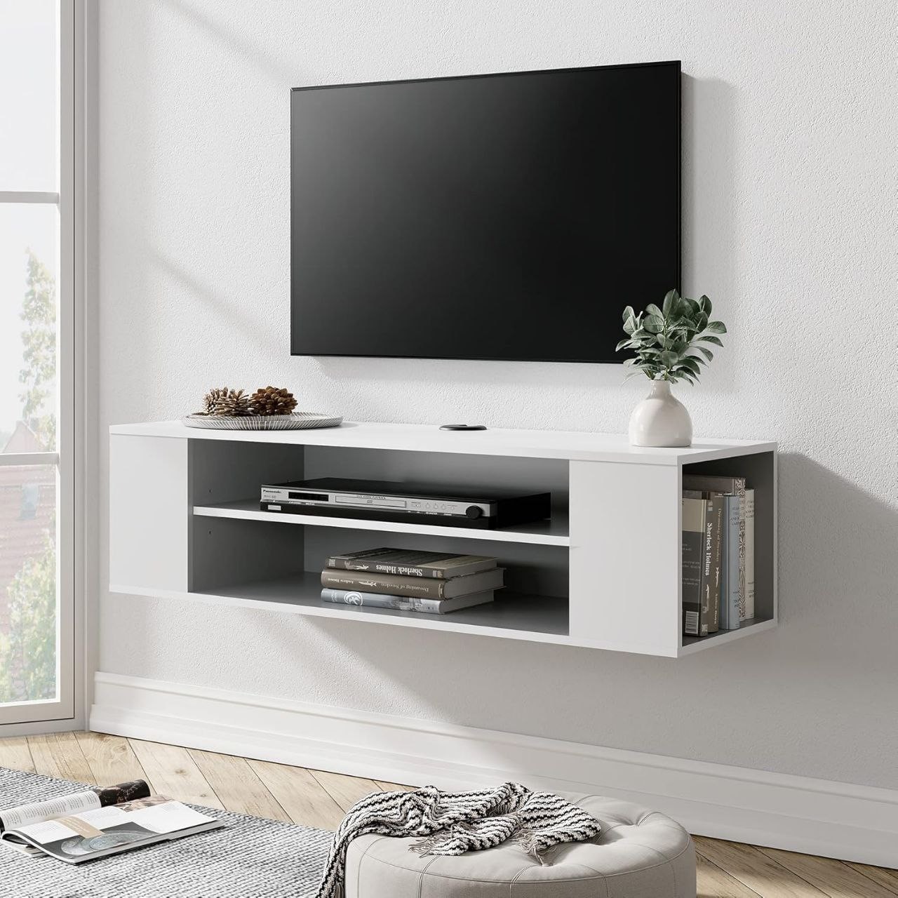 TVU-109 – Wall-mounted TV Unit (White)
