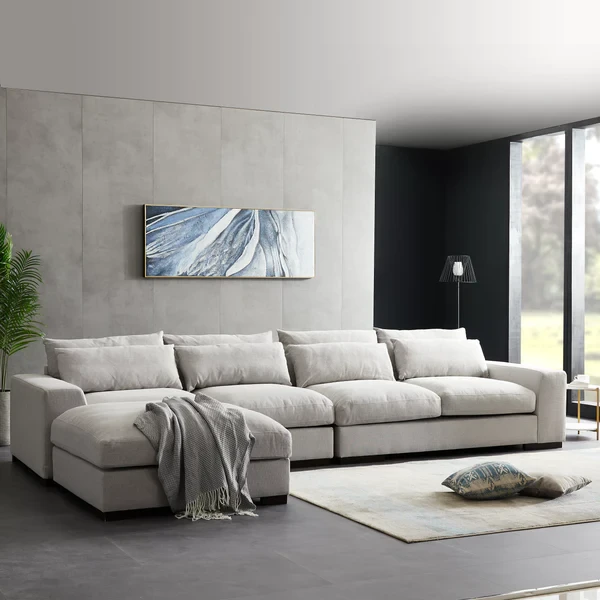 Modern Corner Sofa – Multi-Color & Fabric Options, High-Density Foam CRS-057