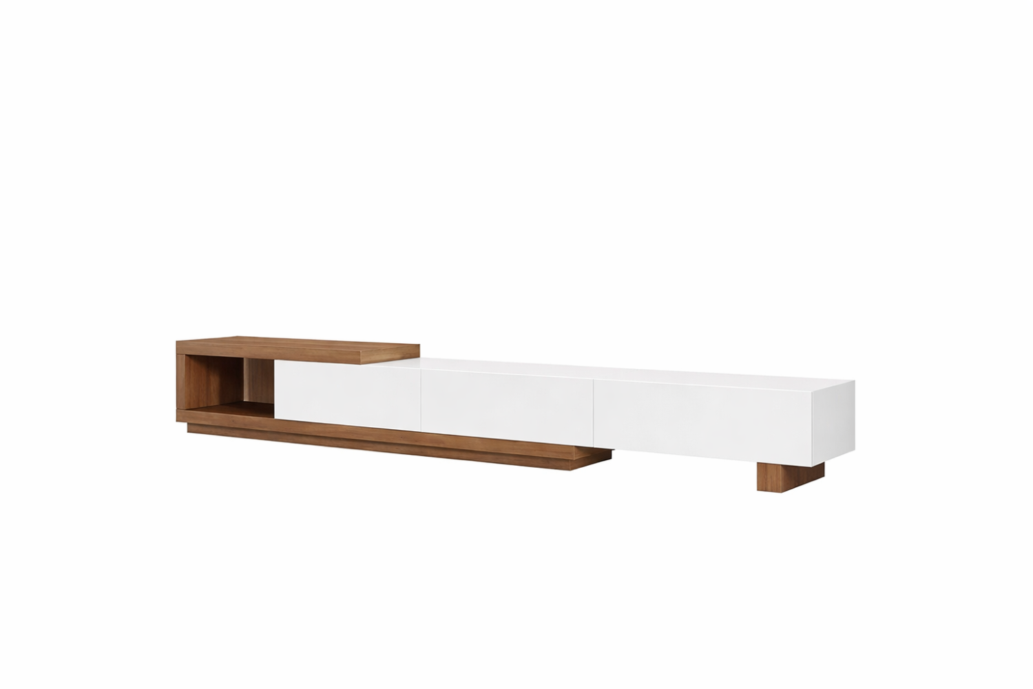 TV Stand - White & Beige - 220 × 40 × 35 cm - TVU-093