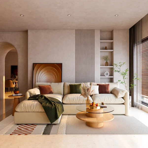 Modern Rock Velvet Corner Sofa – Beech Wood Frame – CRS-051