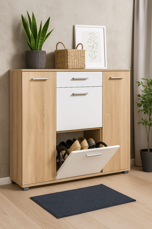 Shoe storage - White , beige - 100 * 120 * 35 cm - SHC-016