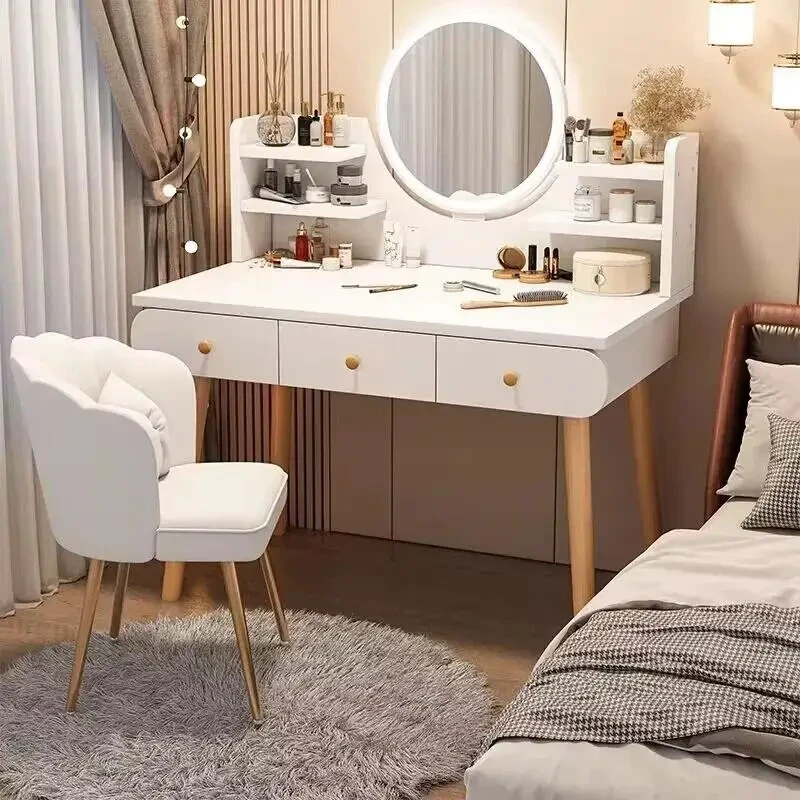 Modern White Dressing Table – Elegant MDF Design with Contemporary Style DRT-016