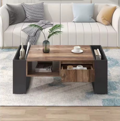 ترابيزة قهوة خشبية بتصميم مينيمالي – مع درج تخزين  CFTW-056