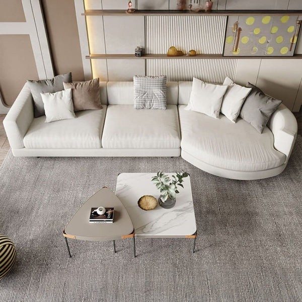 Modern Velvet Corner Sofa – Customizable Beech Wood Design – CRS-046