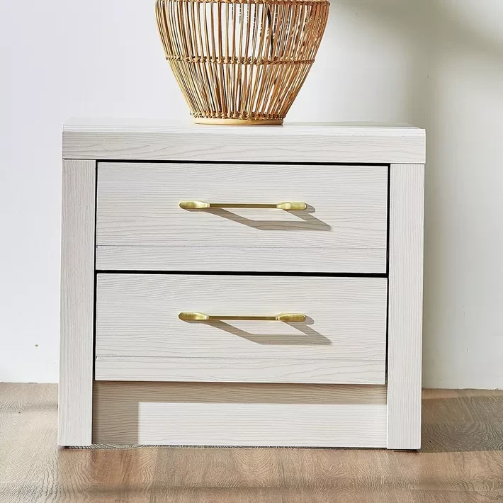 Modern Bedside Commode – MDF Design with Dual Drawers and Melamine Finish BSD-026