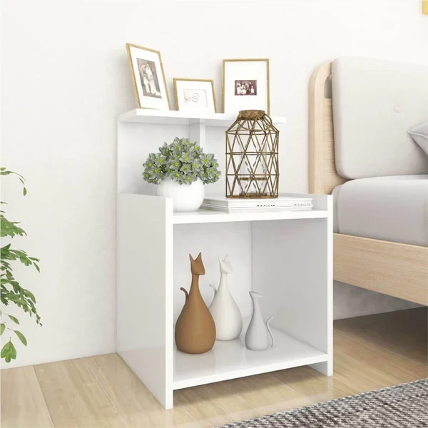 Elegant MDF Nightstand with Melamine Finish – Practical Bedroom Side Table BSD-004