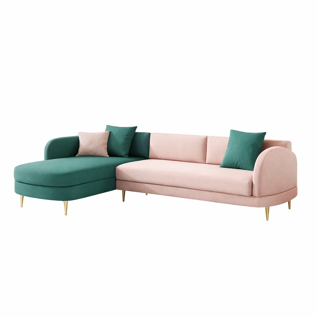 Modern Corner Sofa – Beech Wood Frame – High-Density Foam 35 kg/m³ – Linen or Velvet – CRS-081