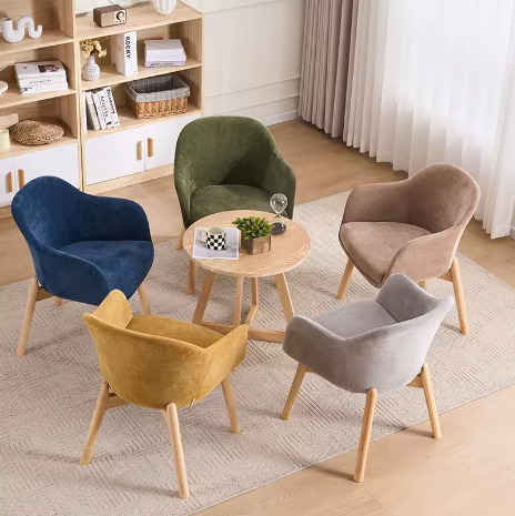 Elegant Dining Chair – Natural Beech Wood & Linen Upholstery DNC-002