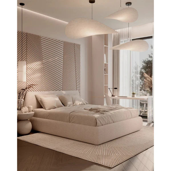 Modern Upholstered Bed – MDF & Counter Wood – Custom Made Velvet Bedroom Furniture BED-008