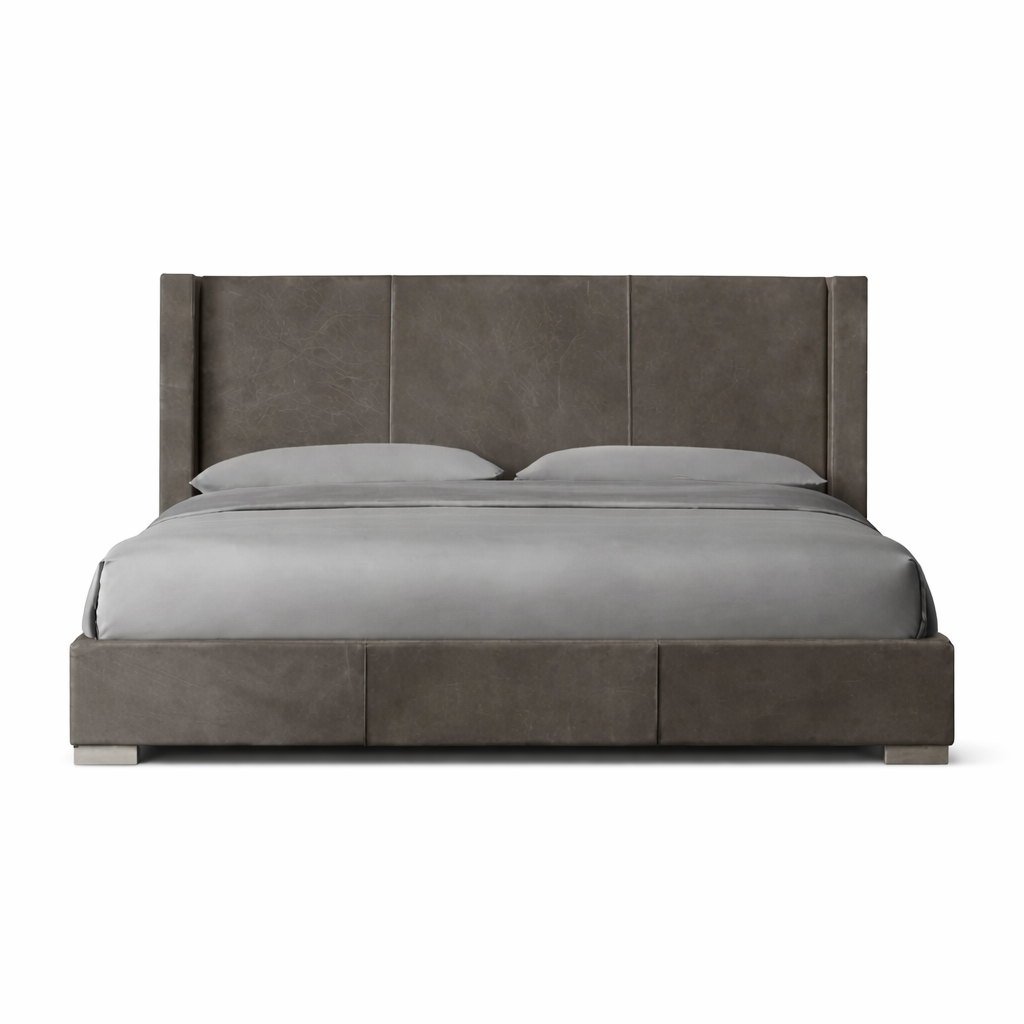 MDF Bed Upholstered with Soft Velvet Hammer Fabric BED-053