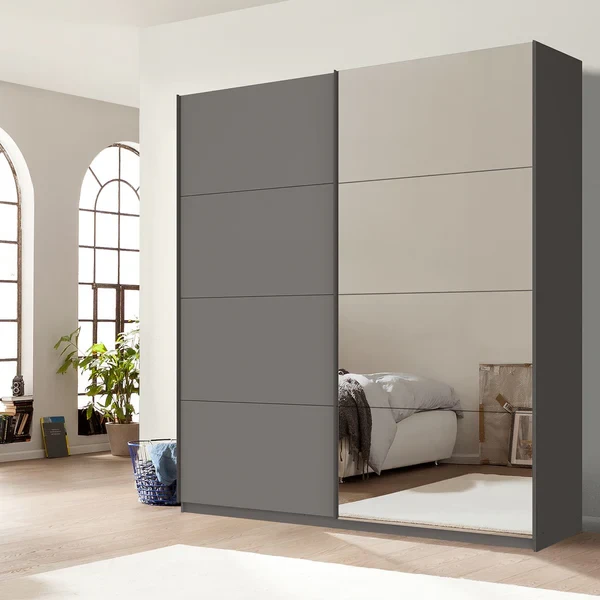 Modern Mirrored MDF Wardrobe – Smart Storage, Custom-Made (WRD-013)