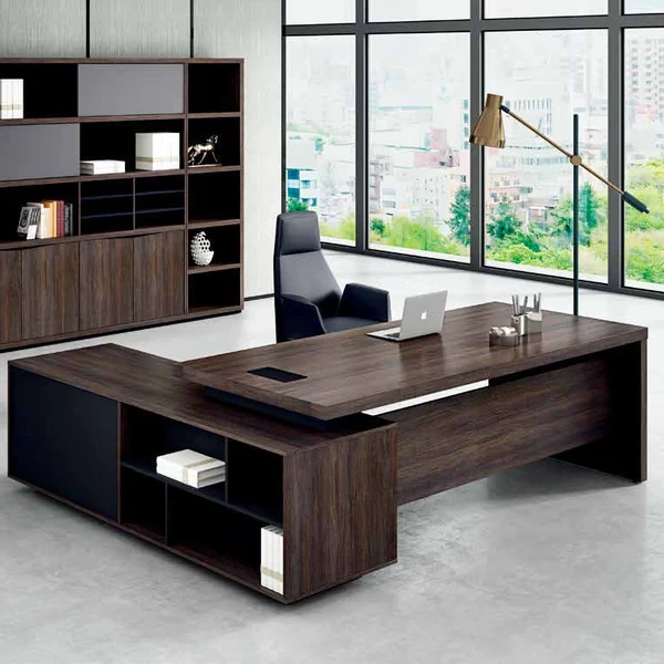 Modern Executive Office Desk – Spanish MDF / Natural Plywood (Conter) – OFD-010