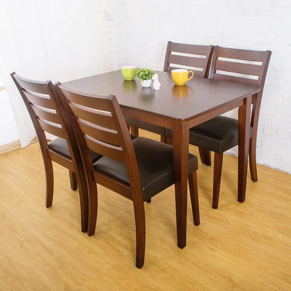 Modern Dining Set – Table with 6 Velvet Chairs & Beech Wood Legs DNT-025