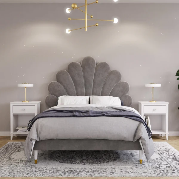 Natural Beech Wood Bed – Hammer Fabric – Custom Made Bedroom Furniture BED-014