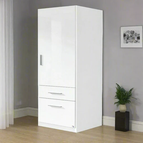 Modern Single-Door Wardrobe with Drawers – Custom-Made (WRD-010)
